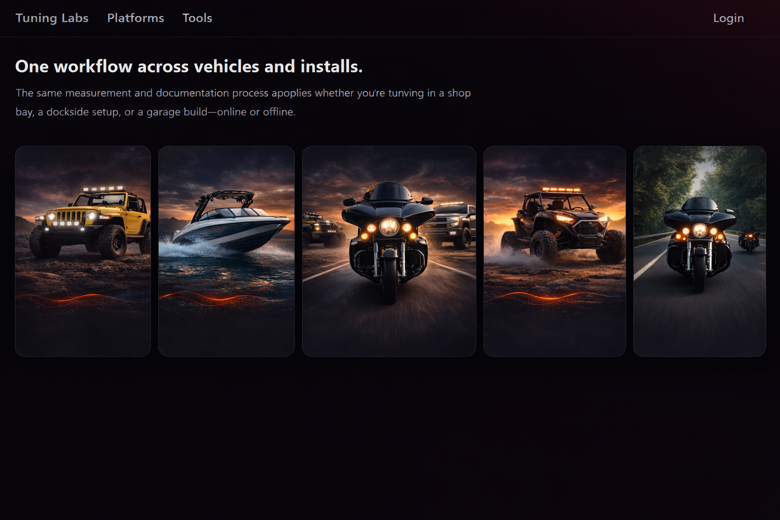 Supported platforms: Jeep, Wake Boat, Truck/SUV, Side-by-Side, Harley-Davidson Road Glide motorcycle